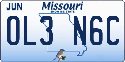 MO license plate OL3N6C