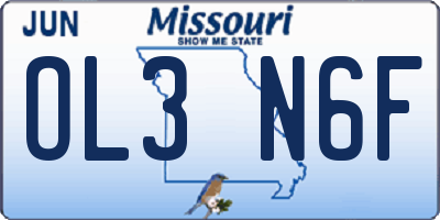 MO license plate OL3N6F