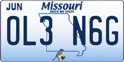 MO license plate OL3N6G