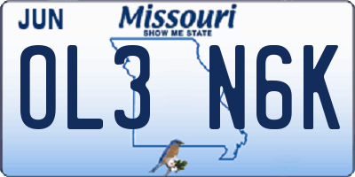MO license plate OL3N6K