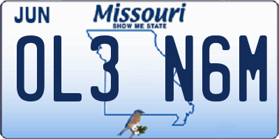 MO license plate OL3N6M