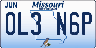 MO license plate OL3N6P