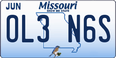 MO license plate OL3N6S