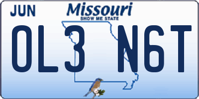 MO license plate OL3N6T