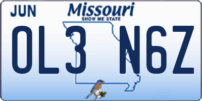 MO license plate OL3N6Z