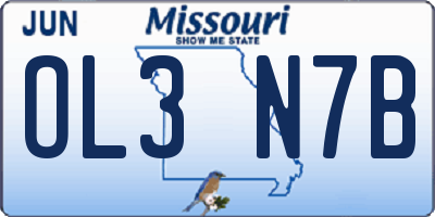 MO license plate OL3N7B