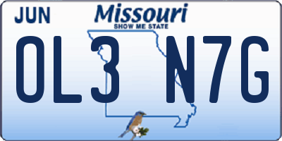 MO license plate OL3N7G