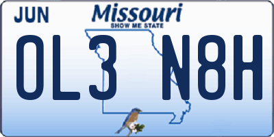MO license plate OL3N8H