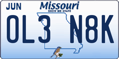 MO license plate OL3N8K
