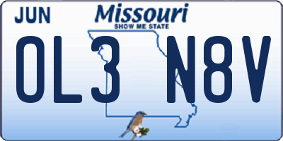 MO license plate OL3N8V