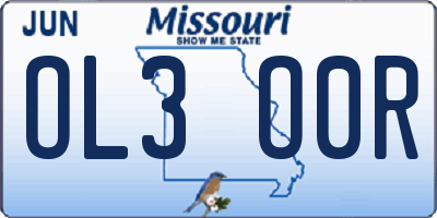 MO license plate OL3O0R