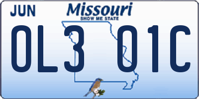 MO license plate OL3O1C
