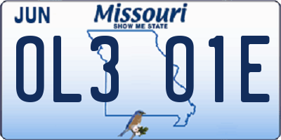 MO license plate OL3O1E