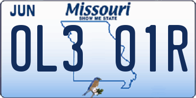 MO license plate OL3O1R