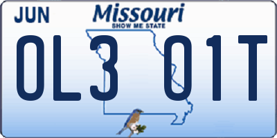 MO license plate OL3O1T