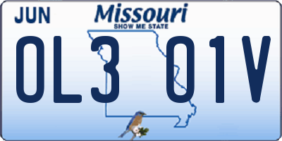 MO license plate OL3O1V