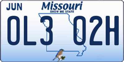 MO license plate OL3O2H