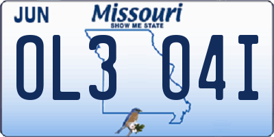MO license plate OL3O4I