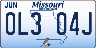MO license plate OL3O4J