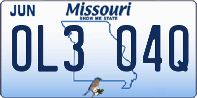 MO license plate OL3O4Q