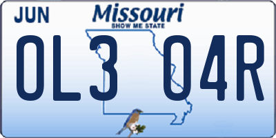 MO license plate OL3O4R