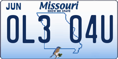 MO license plate OL3O4U
