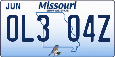 MO license plate OL3O4Z