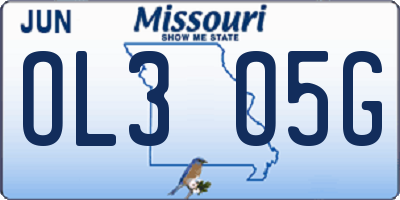 MO license plate OL3O5G