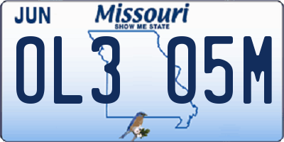 MO license plate OL3O5M