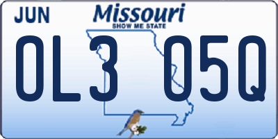 MO license plate OL3O5Q