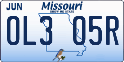 MO license plate OL3O5R