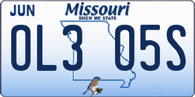 MO license plate OL3O5S