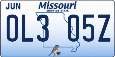 MO license plate OL3O5Z