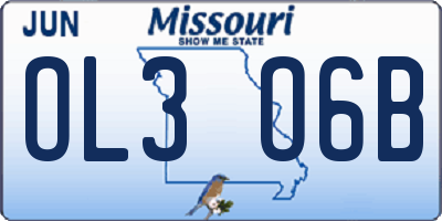 MO license plate OL3O6B