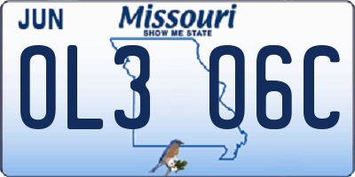 MO license plate OL3O6C