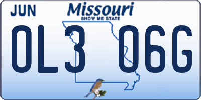 MO license plate OL3O6G