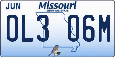 MO license plate OL3O6M