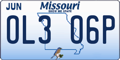 MO license plate OL3O6P