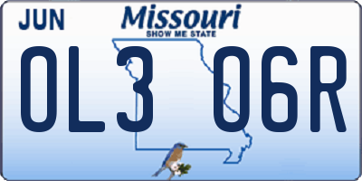 MO license plate OL3O6R