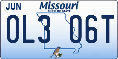 MO license plate OL3O6T