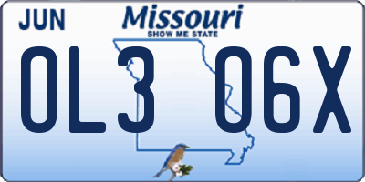 MO license plate OL3O6X