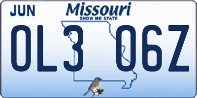 MO license plate OL3O6Z