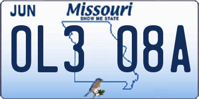 MO license plate OL3O8A