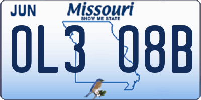 MO license plate OL3O8B