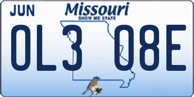 MO license plate OL3O8E