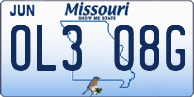 MO license plate OL3O8G