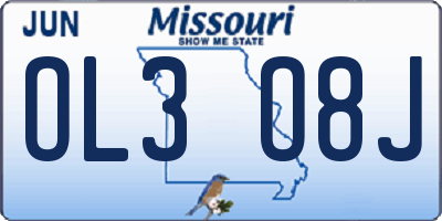 MO license plate OL3O8J