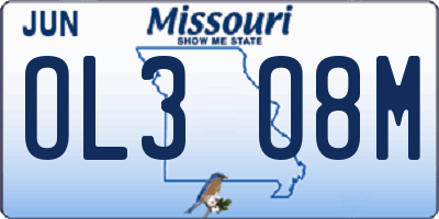 MO license plate OL3O8M
