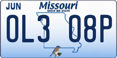 MO license plate OL3O8P