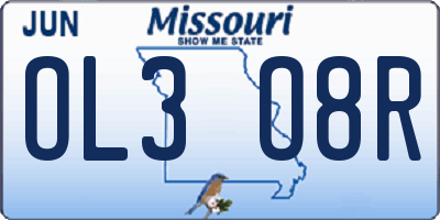 MO license plate OL3O8R
